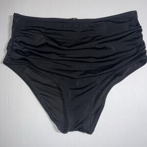 VICTORIA'S SECRET Black Bikini Bottom Small 5”rise Buckle Tag On Low Back